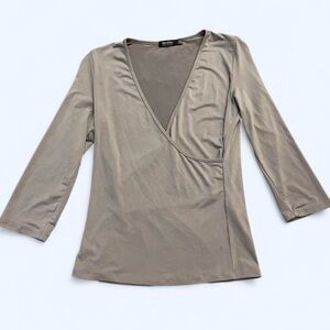 Bershka Long—Sleeved Wrap Top